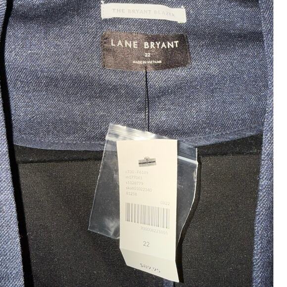 Lane Bryant Ponte Bryant Collarless Blazer NWT night sky blue Womens plus sz 22 - Picture 6 of 6